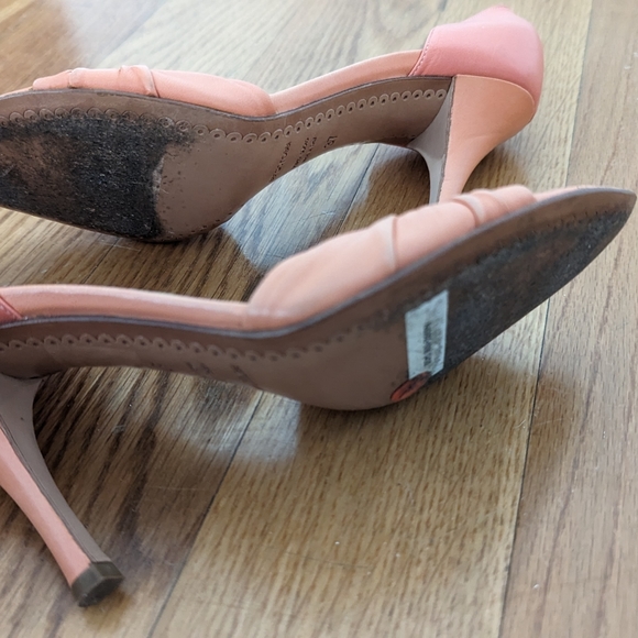 Sergio Rossi open toe peach leather pumps 37 EU/US 7 - Picture 5 of 5